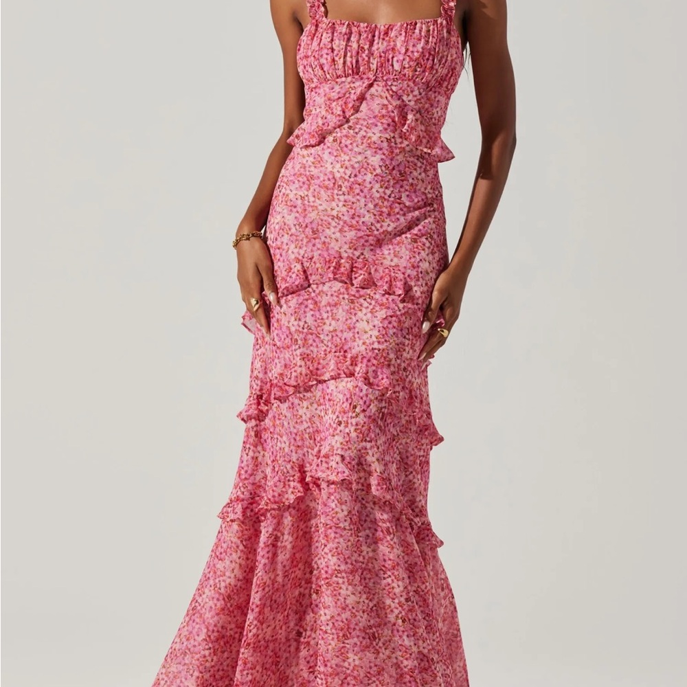 Astr Olina Floral Ruffle Dress